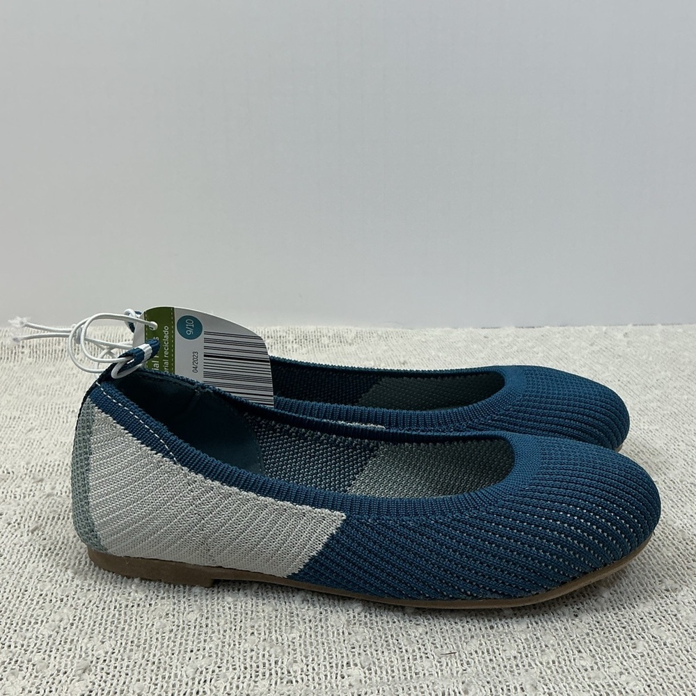 LILY & DAN Ballerina Flats Shoes Girl's 9 10 NWT Blue Grey